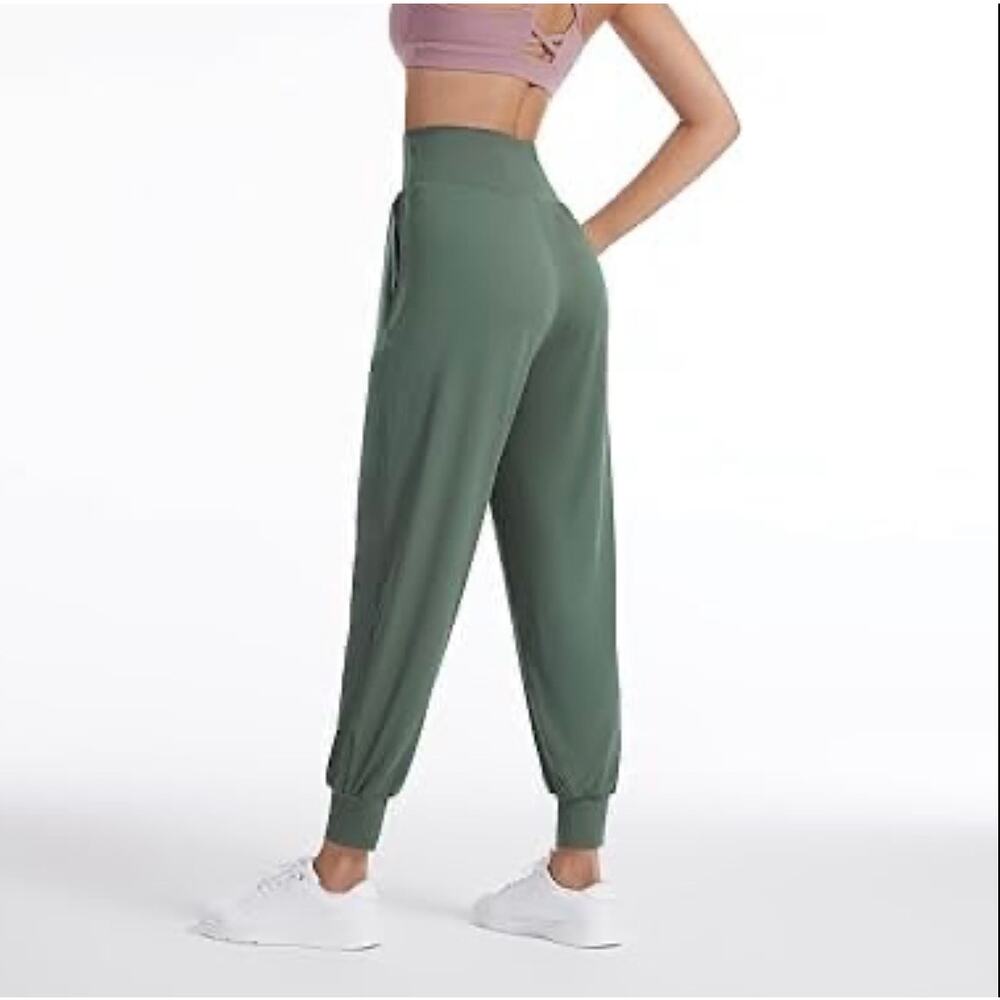 Aerie High Waisted Harem Jogger Pants Women’s Small Short Olive Green Pockets